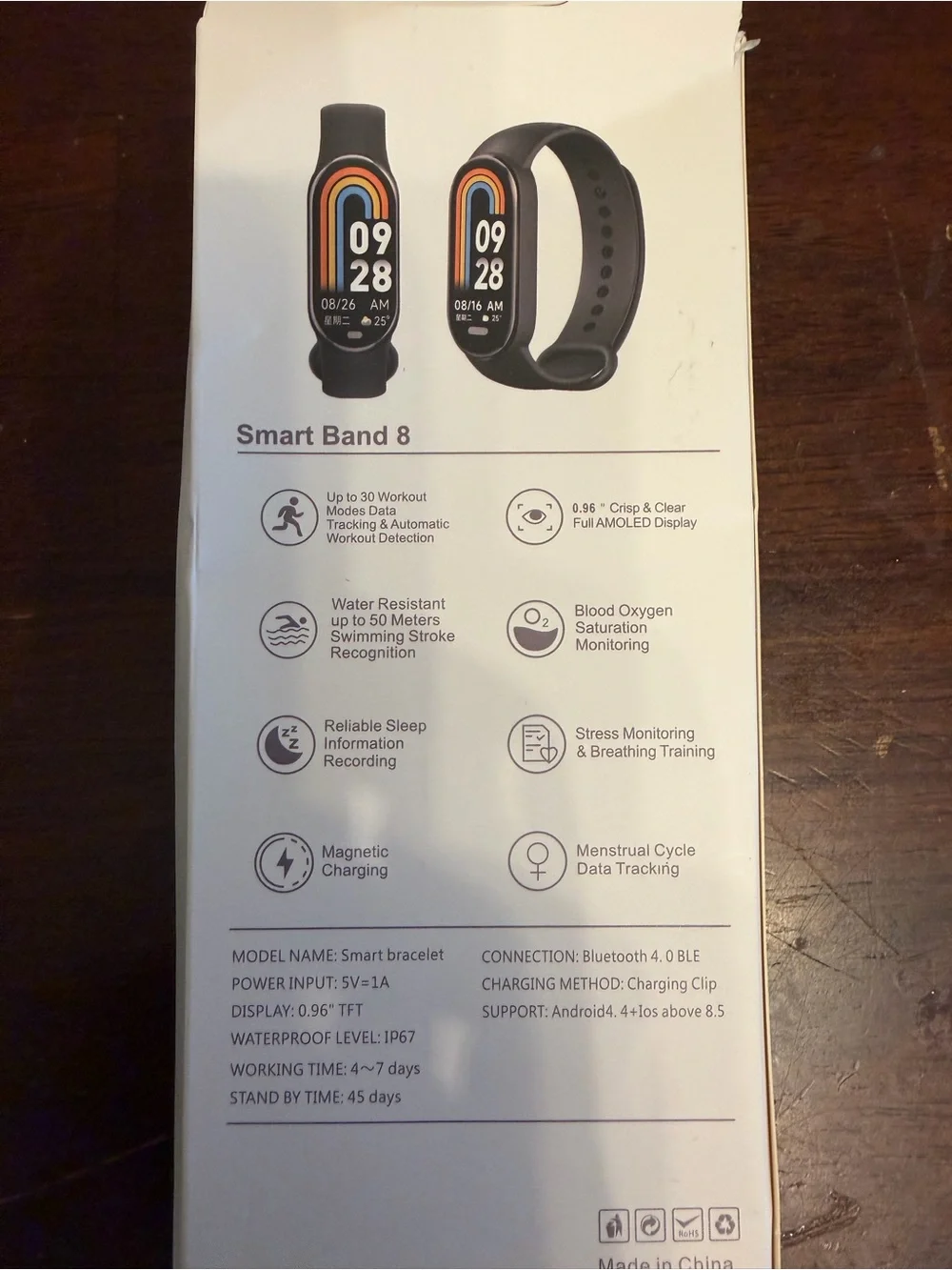 Smart Band 8 Fitness Tracker - Black